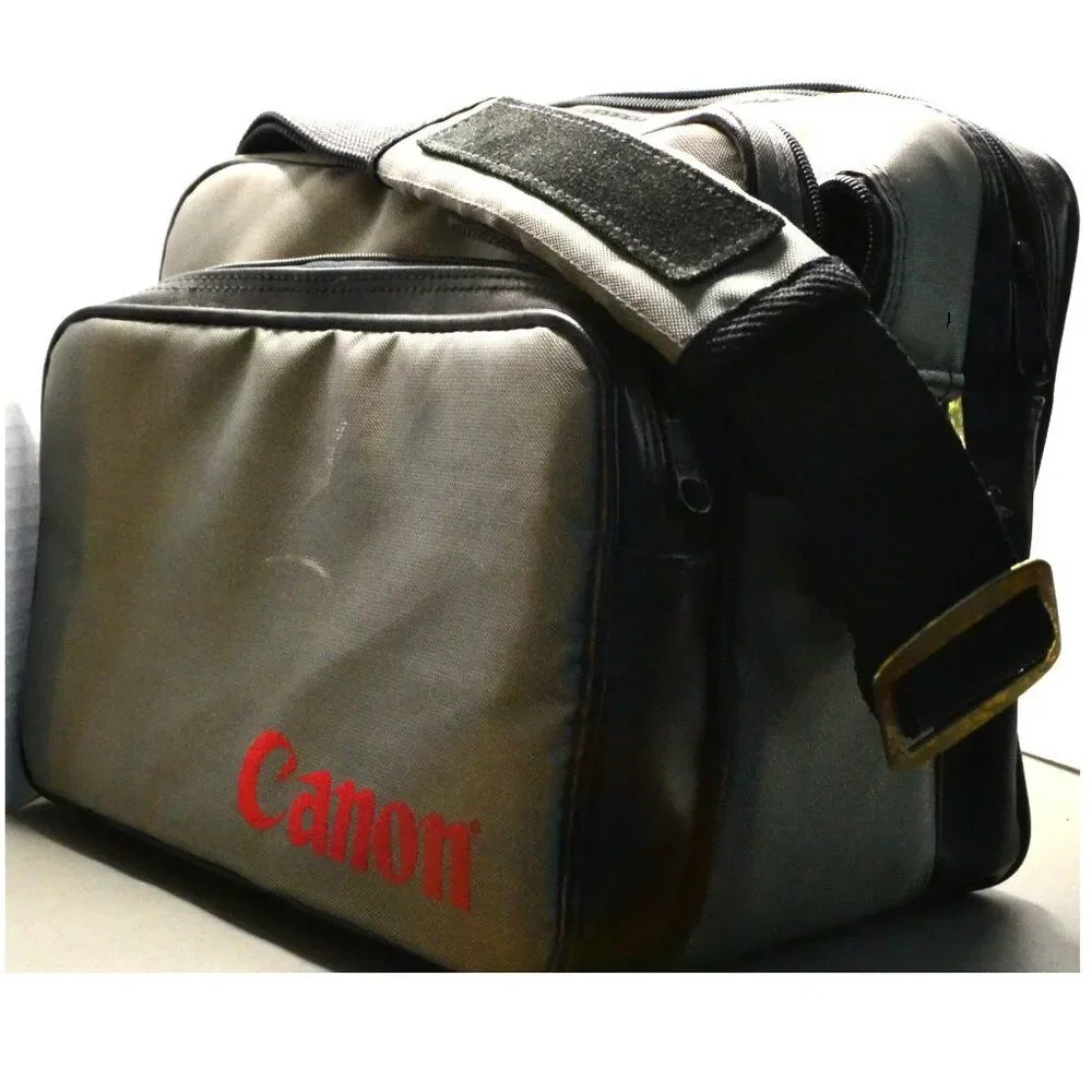 Vintage Canon Camera Bag 1990s Gray/Black Multi Compartments Cameras Photography